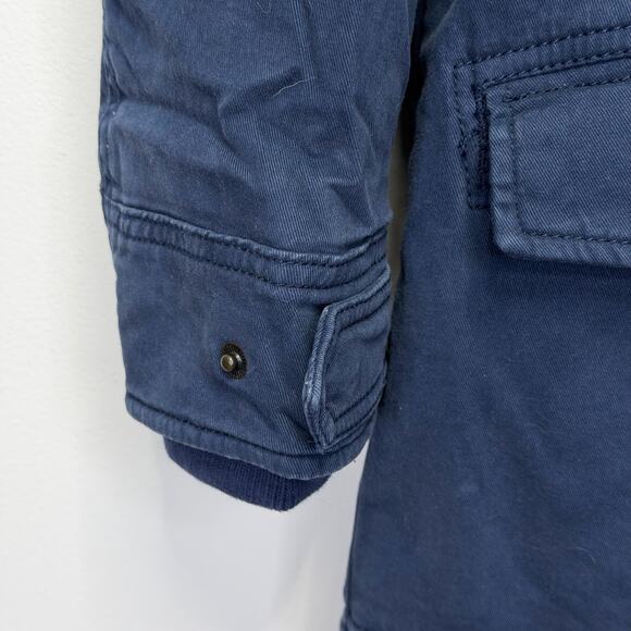 HOLLISTER Faux Fur Lined Twill Parka Coat Blue Men’s M Epic Flex Heritage NEW - Picture 6 of 14